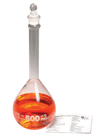 Volumetric Flask, Class A, Glass Stopper, Batch Cert Volumetric Flask, Class A, Glass Stopper, Batch Cert