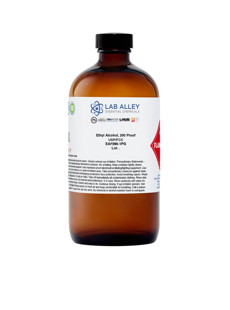 Ethanol 200 Proof (100%) Non-Denatured Alcohol, USP/FCC Food Grade, Kosher