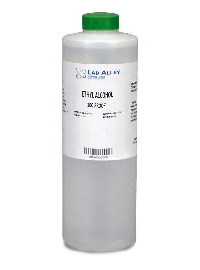 Ethanol 200 Proof, Undenatured, ACS-USP Grade, Tax Paid, 1 Liter, Poly Bottle