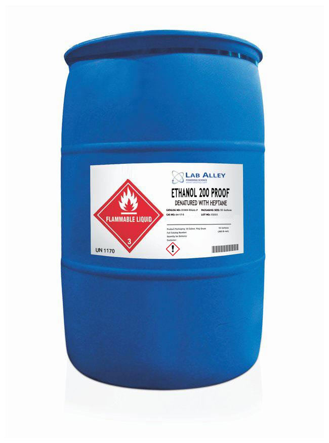 High Purity Extraction Grade Ethanol, 55 Gallon Poly Drum