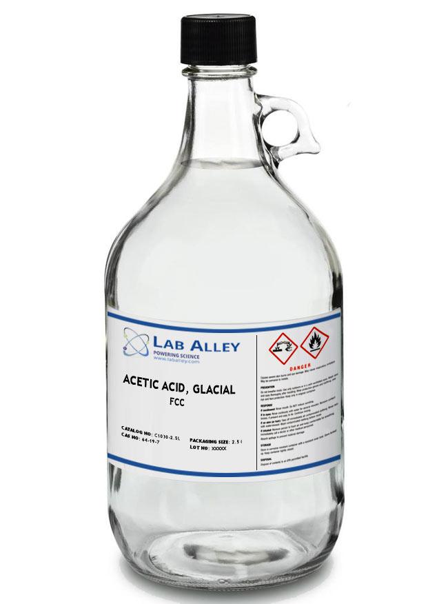 Acetic Acid. Glacial, FCC, 2.5 Liters
