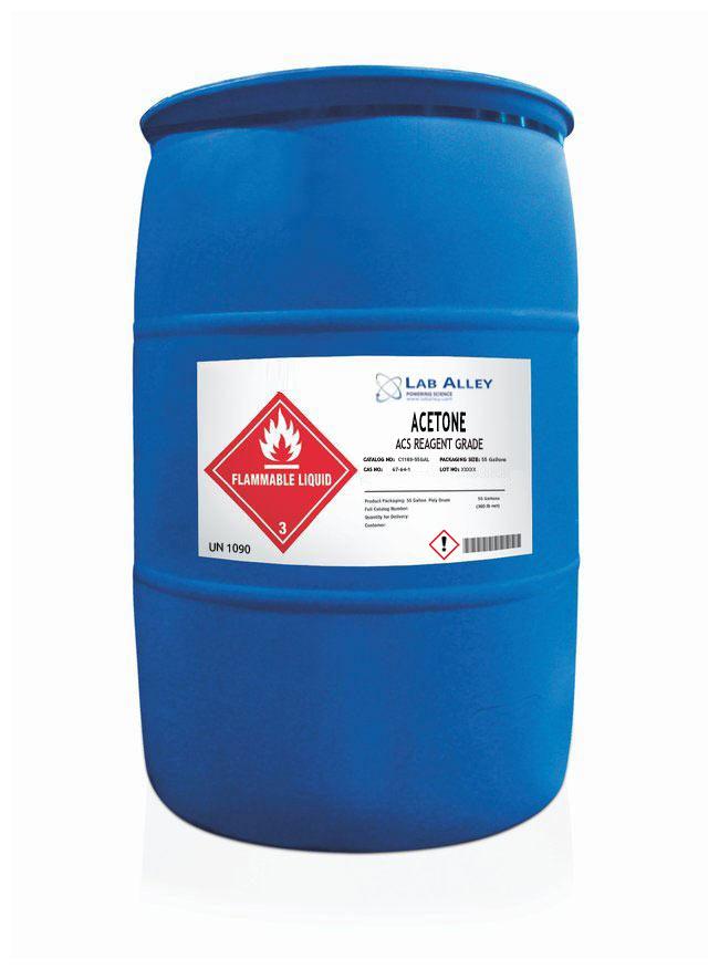 100% Pure Acetone 55 Gallons