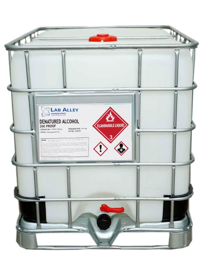 Denatured Ethanol 200 Proof, SDA-3A Ethanol, Denatured Alcohol, 270 Gallon