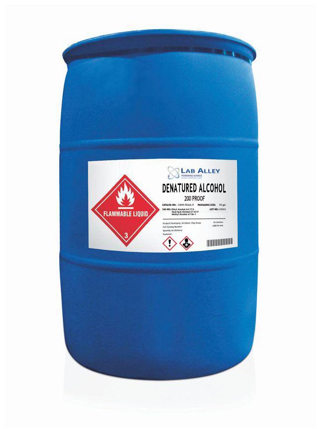 Denatured Ethanol 200 Proof, SDA 3A Ethanol, Denatured Alcohol, 55 Gallon Drum, Poly