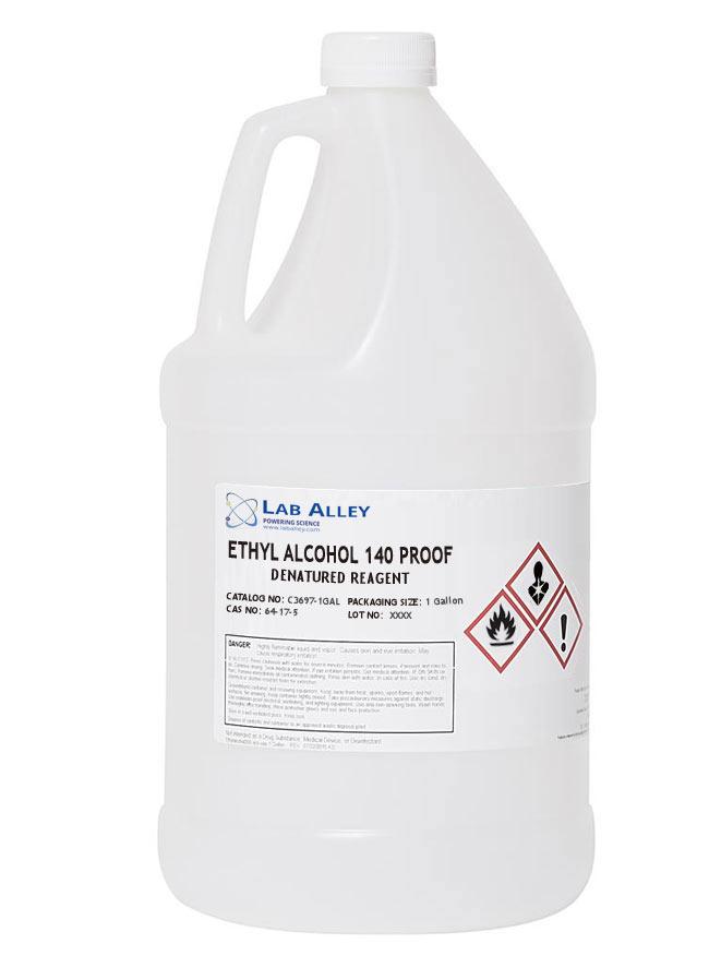 140 Proof Ethanol | Denatured | 70% Ethyl Alcohol | 1 Gallon