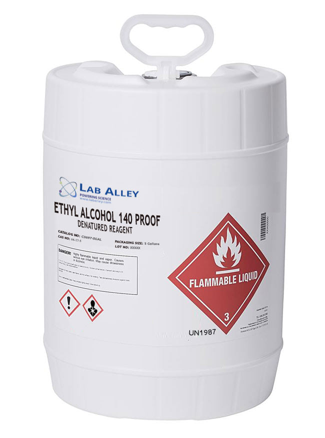 Ethanol 140 Proof (70%) Denatured Alcohol, 5 Gallon
