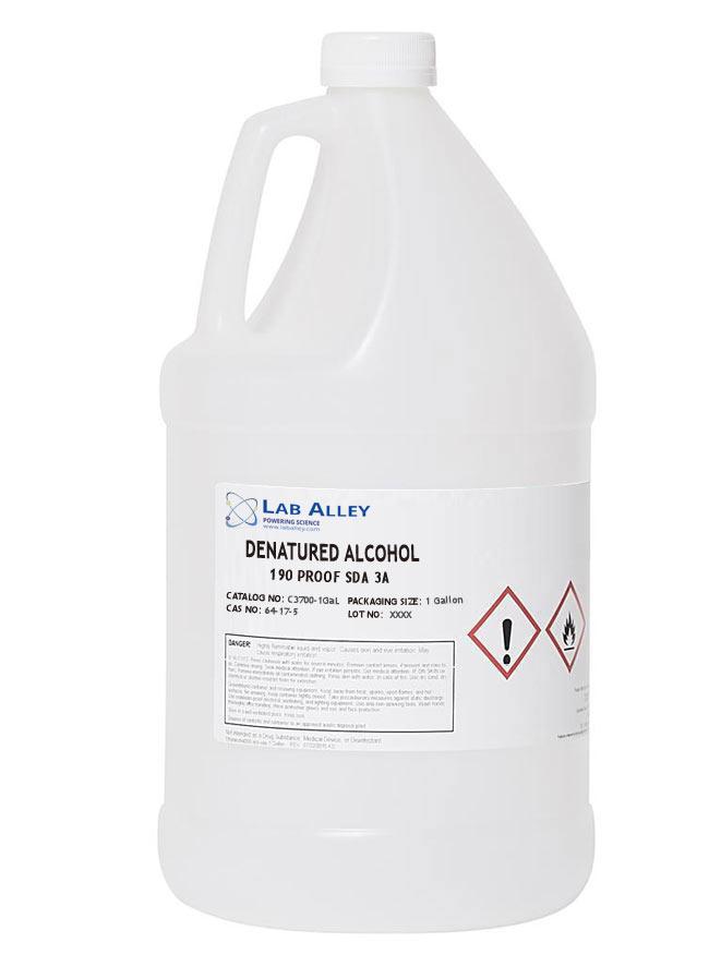 Specially Denatured Alcohol 190 Proof SDA 3A 1 Gallon
