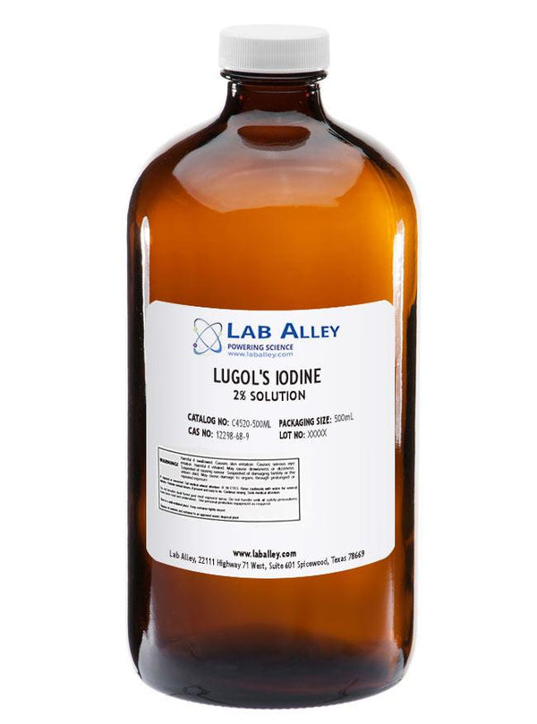 Lugol's Iodine | Aqueous Iodine | Lugol's Iodine Solution 2% | 500mL