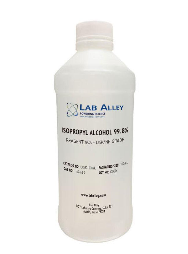 Isopropyl Alcohol (IPA), 99.8%, ACS/USP Grade, 100 mL
