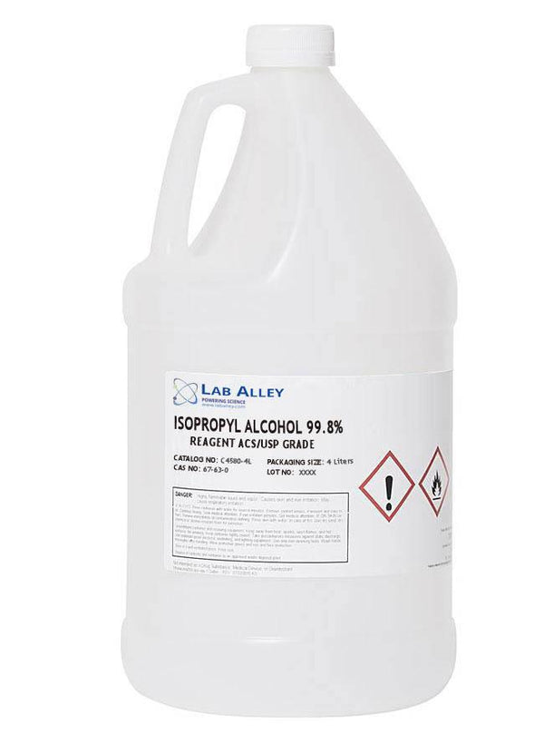 	Isopropyl Alcohol (IPA), 99.8%, ACS/USP Grade, 4 Liter