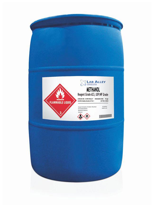 Methanol (Methyl Alcohol), Reagent ACS, USP/NF Grade, 55 Gallon Drum, Poly