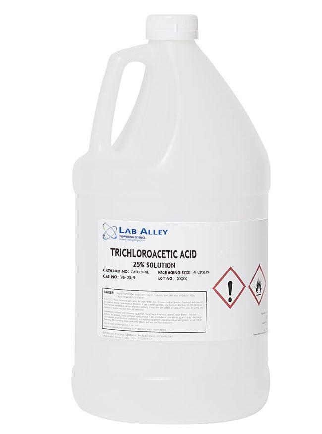 Trichloroacetic Acid 25% Solution, 4 Liters