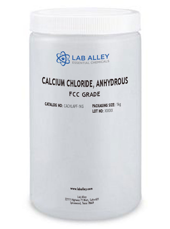Calcium Chloride, Anhydrous, FCC Grade, Pellets
