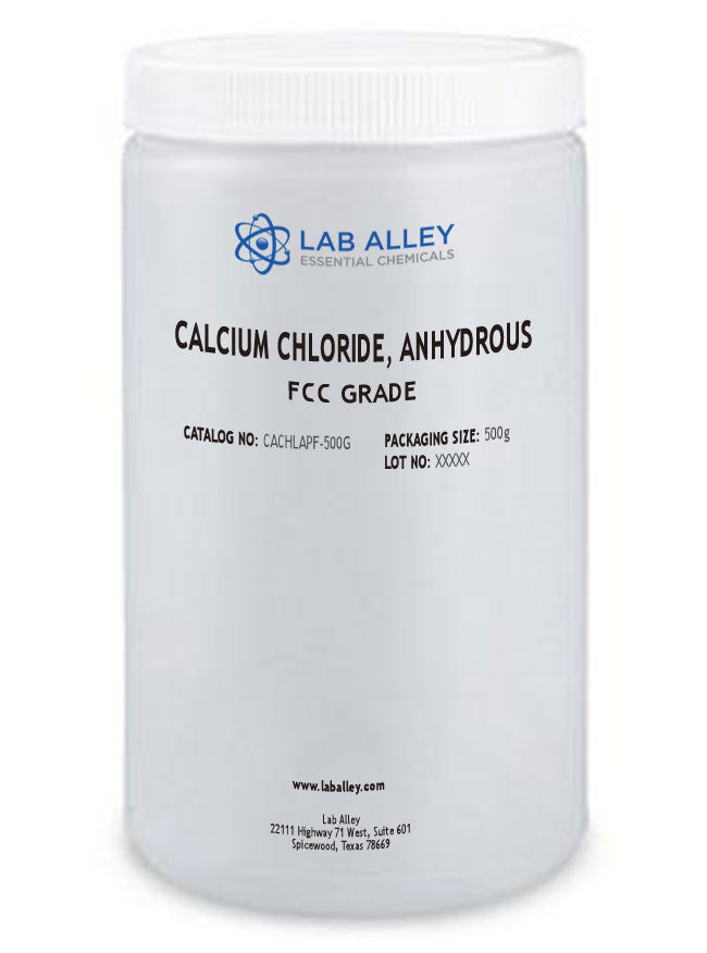 Calcium Chloride, Anhydrous, FCC Grade, Pellets