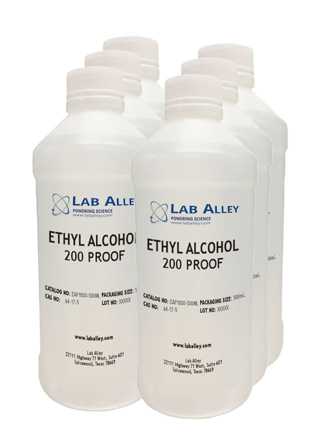 Ethanol 200 Proof, Undenatured, ACS-USP Grade, Tax Paid, 6x500ml