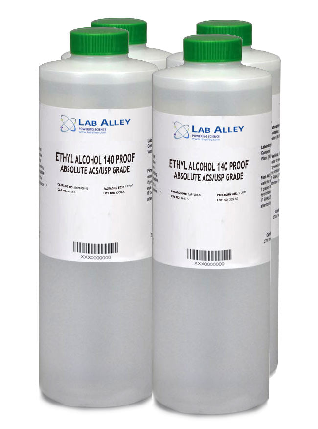 Ethanol 140 Proof, Undenatured, Pure Food Grade, Tax Paid, 4x1 Liter Case