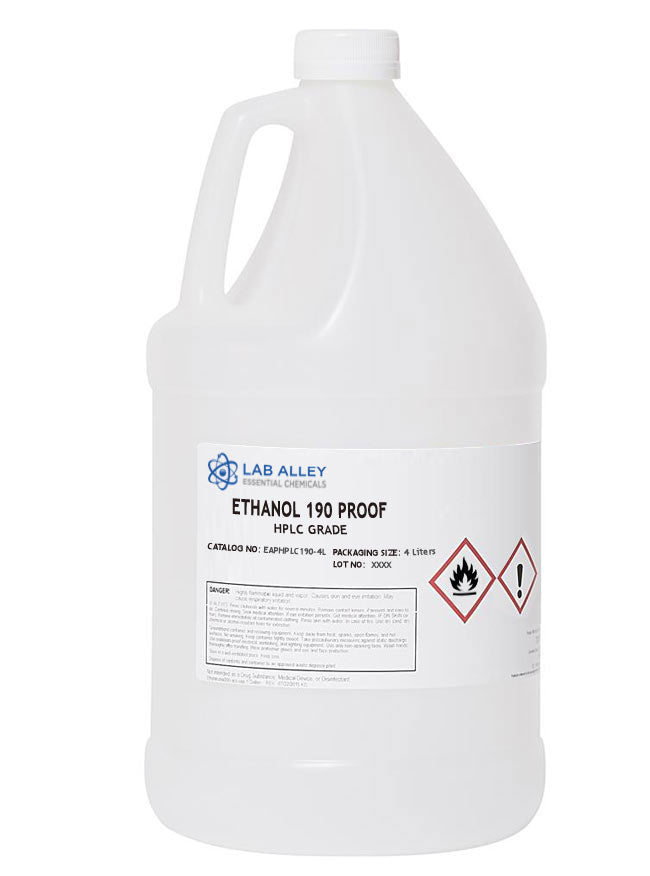 Ethanol 190 Proof (100%) Non-Denatured, Pure Alcohol, HPLC Grade
