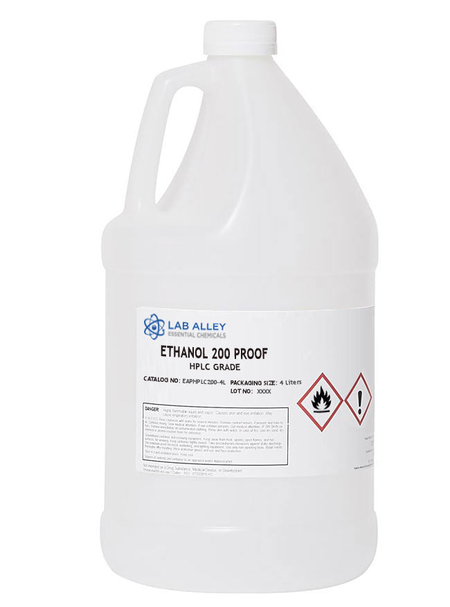 Ethanol 200 Proof (100%) Non-Denatured, Pure Alcohol, HPLC Grade