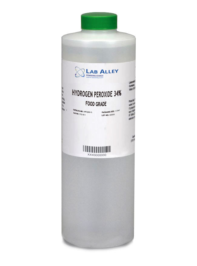 Hydrogen Peroxide 34%, Food Grade, 1 Liter