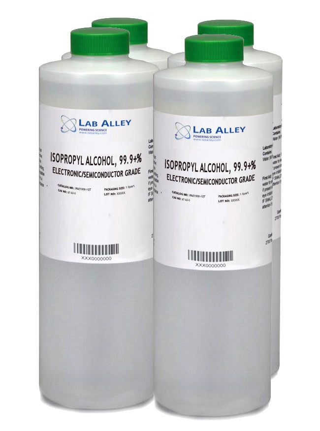 Isopropyl Alcohol, Electronic Grade / Semiconductor Grade, 99.9+%, 4x1 Quart