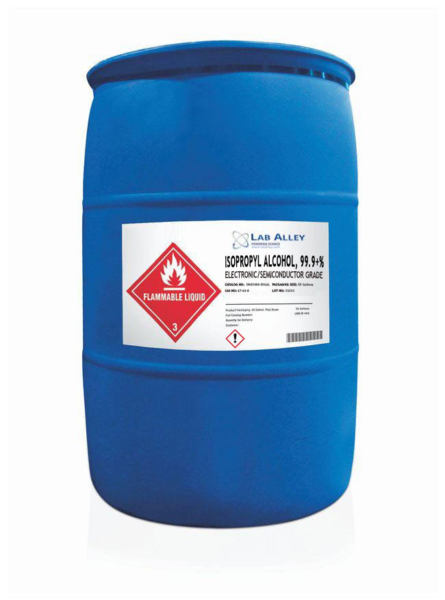 Isopropyl Alcohol, Electronic Grade / Semiconductor Grade, 99.9+%, 55 Gallons