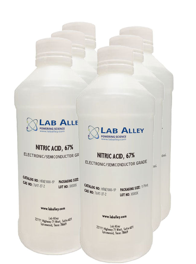 Nitric Acid, Electronic Grade / Semiconductor Grade, 67%, 4x1 Pint