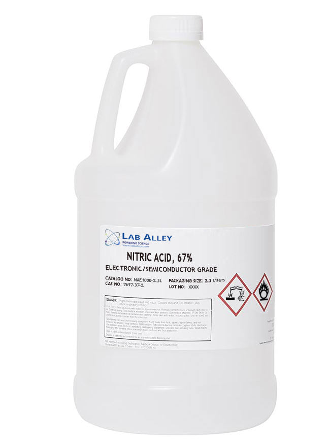 Nitric Acid, Electronic Grade / Semiconductor Grade, 67%, 2.3 Liters