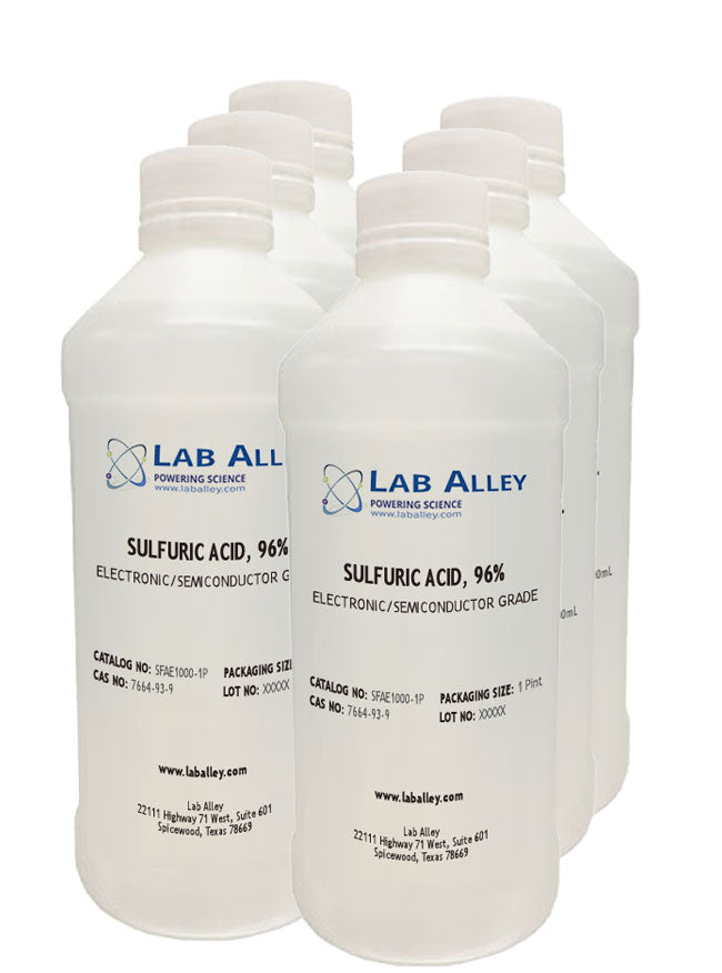 Sulfuric Acid, Electronic Grade / Semiconductor Grade, 96%, 6x1 Pint